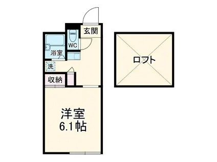 QUATREREVES(1K/2階)の間取り写真