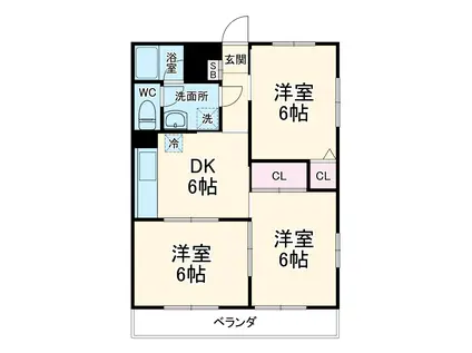 吉田マンションA棟(3DK/1階)の間取り写真