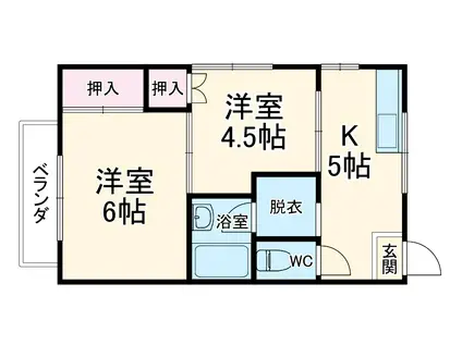 富士ハイム(2K/2階)の間取り写真