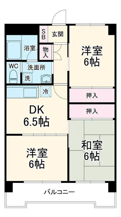 川端ハイツ 3階階 間取り