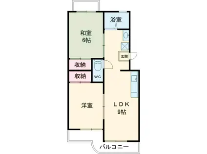 諏訪台マンション(2LDK/3階)の間取り写真