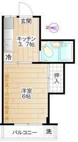 栃木屋コーポ(1K/3階)の間取り写真