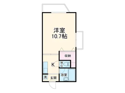 ヒルトップ北原Ⅱ(1K/3階)の間取り写真