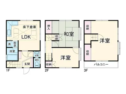 東京地下鉄東西線 原木中山駅 徒歩11分 3階建 築29年(3LDK)の間取り写真