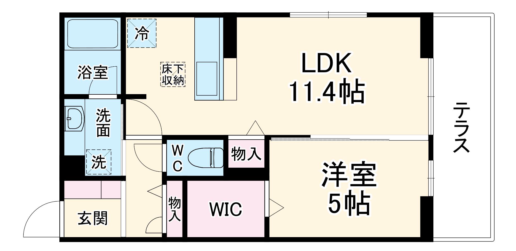 コニフェールⅠ(1LDK/1階)の間取り写真