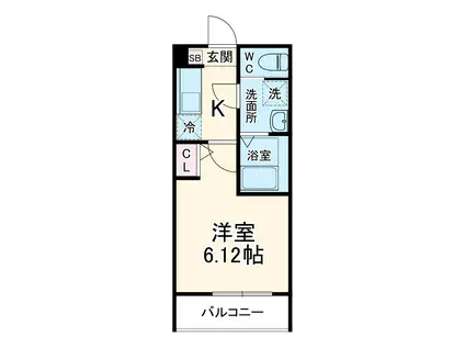GRADUS相武台前Ⅱ(1K/3階)の間取り写真