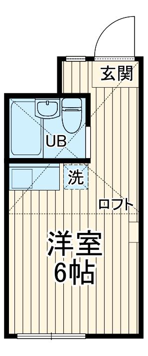 ユナイト阪東橋シドニーの杜(ワンルーム/1階)の間取り写真