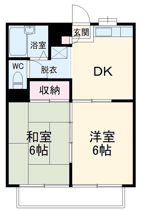 レジデンス日吉(2DK/2階)の間取り写真