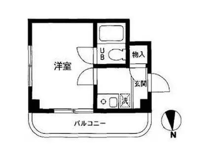 ファミーユ庵(ワンルーム/2階)の間取り写真
