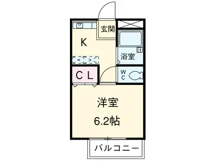 千葉ハイツⅡ(1K/1階)の間取り写真