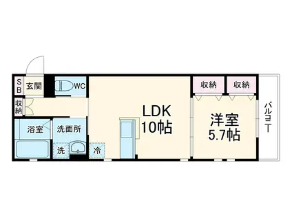 ユアメゾン御前(1LDK/1階)の間取り写真