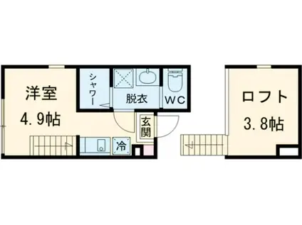 テラス金町(1K/1階)の間取り写真