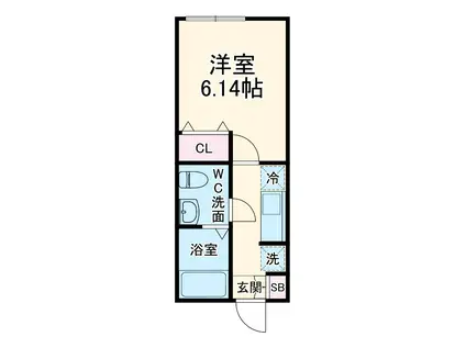 ラッキーダイム鴨居(1K/1階)の間取り写真