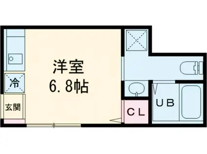 SETAGAYA VILLA(ワンルーム/1階)の間取り写真