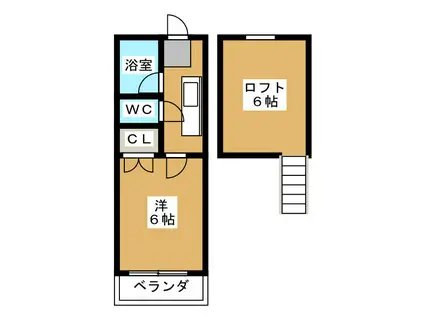 クラシカル姫子3号棟(1K/1階)の間取り写真