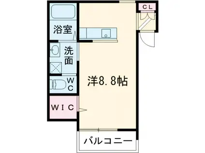 WOODYCHALEUR(ワンルーム/1階)の間取り写真