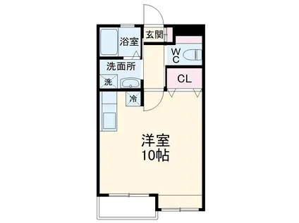 クリスタル甲府丸の内(ワンルーム/2階)の間取り写真