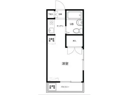 TK幕張(ワンルーム/1階)の間取り写真