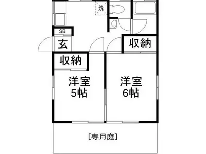 青梅線 昭島駅 徒歩14分 1階建 築48年(2DK)の間取り写真