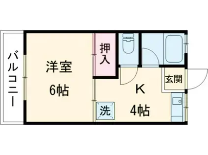みゆきハイツ(1K/2階)の間取り写真
