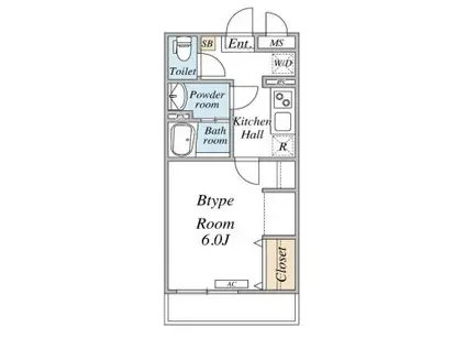 リブリ・西小岩(1K/1階)の間取り写真