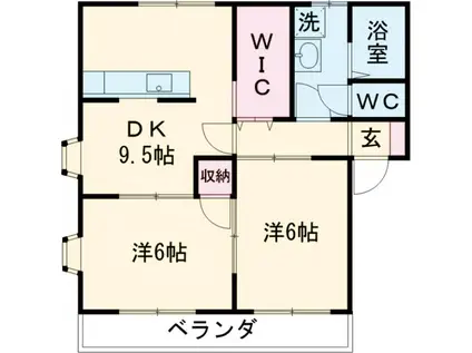 ステイシアⅢ大嶋レジデンスC(2LDK/1階)の間取り写真