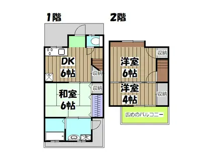 樫原釘貫町貸家(3DK)の間取り写真
