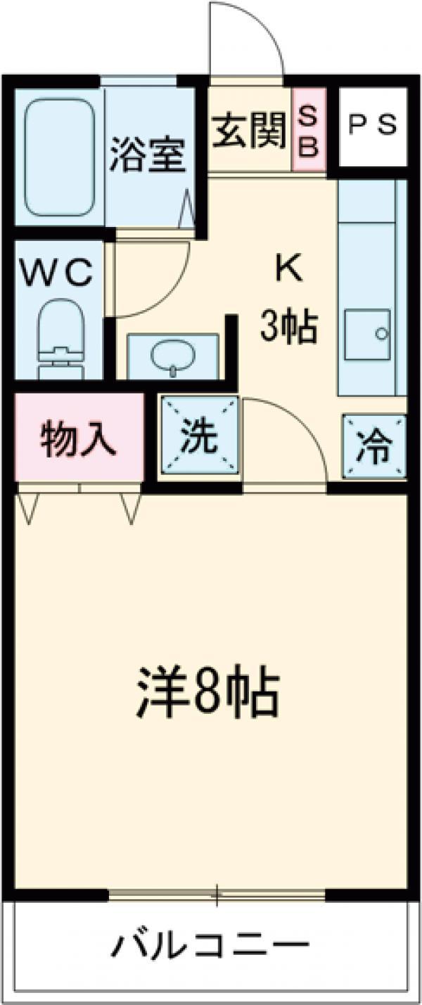 サンハイムミヤタA(1K/2階)の間取り写真