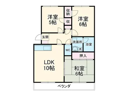 レジデンス石井N(3LDK/3階)の間取り写真