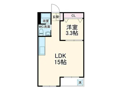 浦和コーポラス(1LDK/7階)の間取り写真