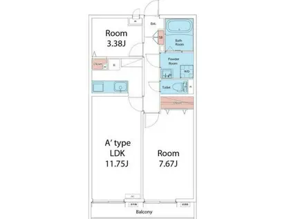 リブリ・三軒茶屋(2LDK/1階)の間取り写真