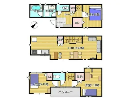 東京地下鉄南北線 赤羽岩淵駅 徒歩11分 3階建 築11年(3LDK)の間取り写真