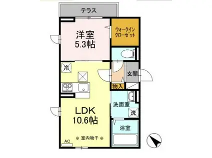 アグノス エーナ(1LDK/2階)の間取り写真