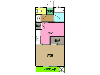 サンケーコーポ小宮(1DK/3階)の間取り写真