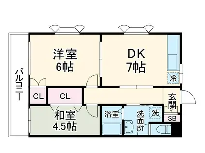 メゾンアトモスA・B(2DK/1階)の間取り写真