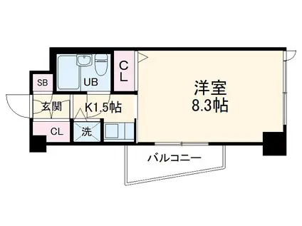 TS GARDEN武蔵小杉(1K/2階)の間取り写真