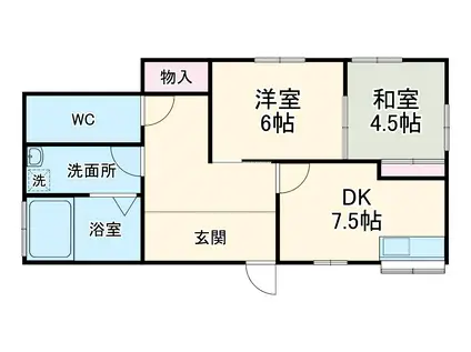 東海道本線 平塚駅 バス乗車時間：12分 山下バス停で下車 徒歩3分 1階建 築38年(2DK)の間取り写真