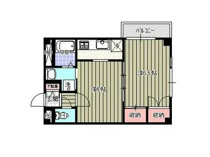 セントラル神谷(2K/1階)の間取り写真