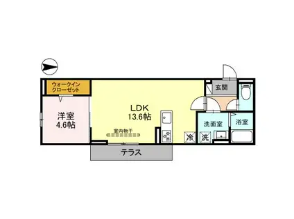 ファーストステージ下小林Ⅱ(1LDK/1階)の間取り写真