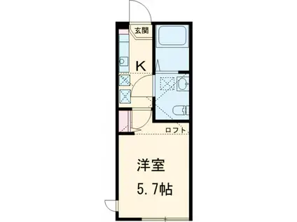 アルシオーネ絹ヶ丘(1K/2階)の間取り写真