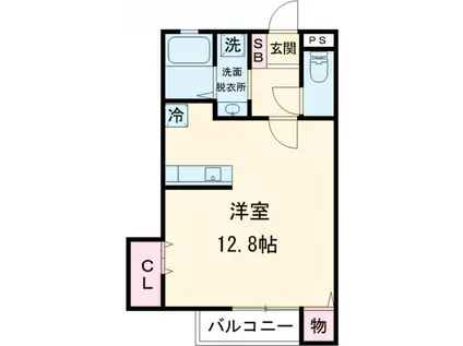 ウィステリア(ワンルーム/2階)の間取り写真