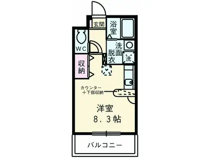 サンヒルズⅡ(ワンルーム/3階)の間取り写真