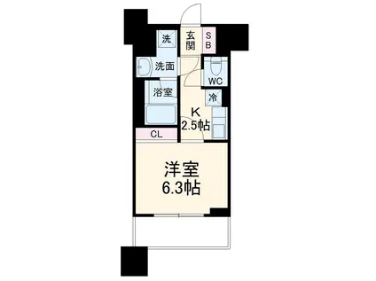 NL武蔵小杉レジデンス(1K/8階)の間取り写真