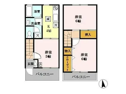 エーデルハイムスズキB(3K/1階)の間取り写真