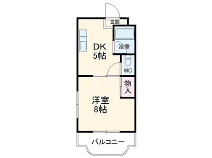 マンションエクシードⅥ(1DK/2階)の間取り写真