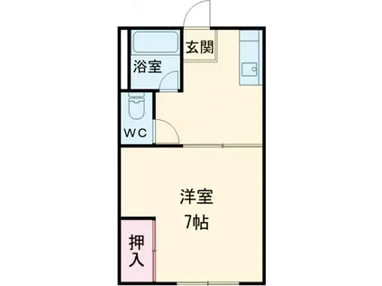 小金井ハイツA・B(1K/1階)の間取り写真