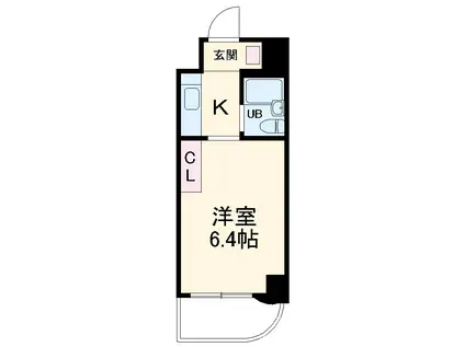 シャンブル72(1K/6階)の間取り写真