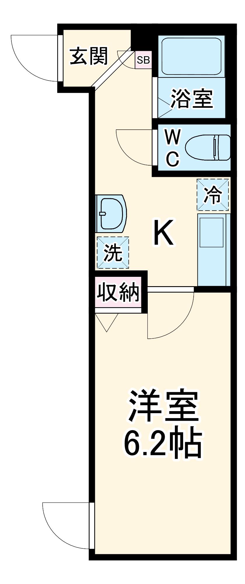 エクセラン松戸Ⅱ(1K/4階)の間取り写真