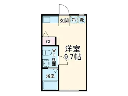 ハッピーヒルズ長後(ワンルーム/1階)の間取り写真