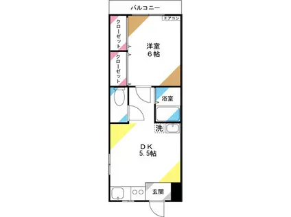 エムズコート土呂(1DK/2階)の間取り写真